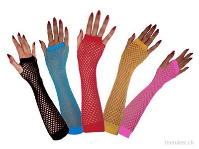 Fasnacht Netzhandschuhe 25cm ass.