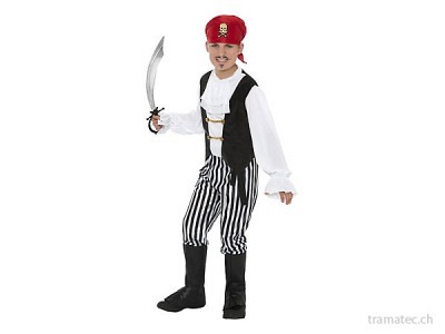 Fasnacht Pirat schwarz/weiss Gr. L