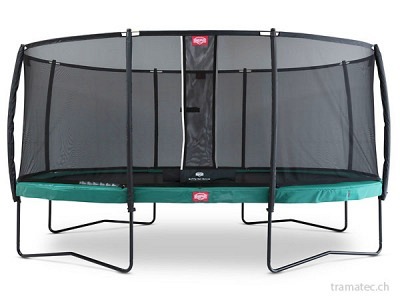 BERG Trampolin Grand Champion Regular 470 Green + Sicherheitsnetz Deluxe