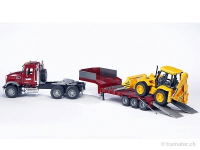 Bruder MACK Granite LKW mit Tieflader ..