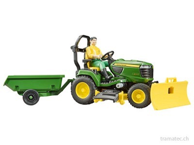 Bruder John Deere Rasentraktor mit Anh..