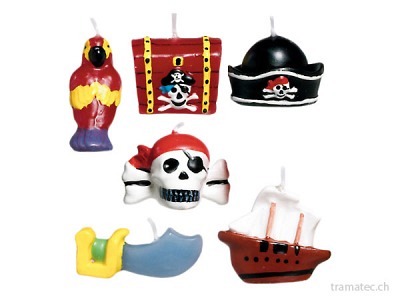 Amscan/Riethmüller 6 Mini-Figurenkerzen Piraten