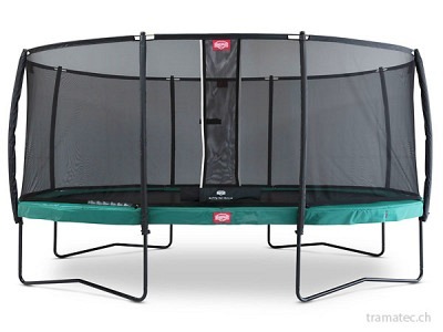 BERG Trampolin Grand Champion Regular 470 Green + Sicherheitsnetz Deluxe
