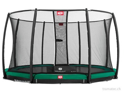 BERG Trampolin InGround Champion Green 380 + Sicherheitsnetz Deluxe