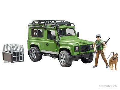 Bruder Land Rover Defender Station Wagon mit Förster und Hund