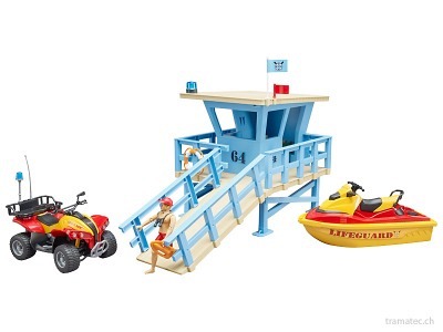 Bruder Life Guard Station mit Quad und Jet Ski