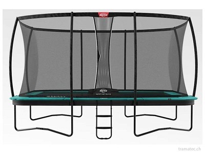 BERG Trampolin Ultim Champion Regular 410 Green + Sicherheitsnetz DLX XL