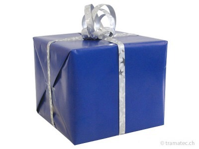 Geschenkverpakung Blau-Silber